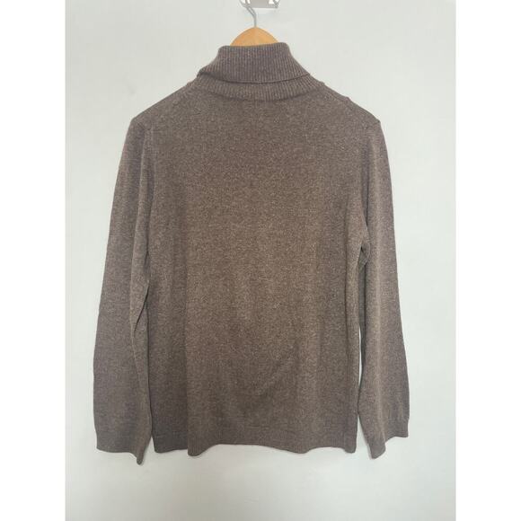 Of Benetton Women’s Medium heathered brown knit turtleneck cashmere blend - Picture 7 of 7